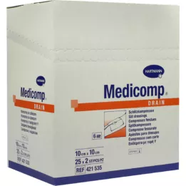 MEDICOMP σχισμή αποστράγγισης αποστειρωμένη 10x10 cm, 50 τεμ