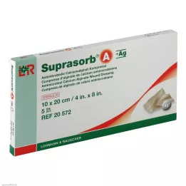 SUPRASORB A+Ag Antimik.Cal.Alginate Compr.10x20 cm, 5 τεμ