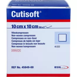 CUTISOFT Κομπρέσες fleece 10x10 cm αποστειρωμένες, 50x2 τεμάχια