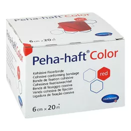 PEHA-HAFT Έγχρωμος επίδεσμος στερέωσης 6 cmx20 m κόκκινος, 1 τεμάχιο