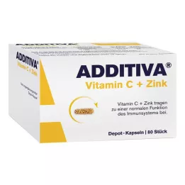 ADDITIVA Κάψουλες Vitamin C+Zinc Depot, Διαφημιστική Συσκευασία, 80 τεμ