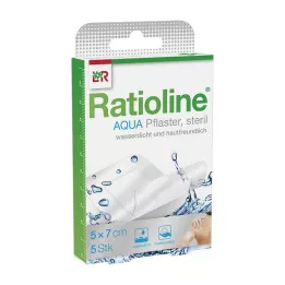 RATIOLINE aqua shower σοβάς Plus 5x7 cm αποστειρωμένος, 5 τεμ