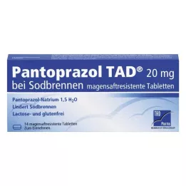 PANTOPRAZOL TAD 20 mg για καούρα. γαστροανθεκτικά δισκία, 14 τεμ