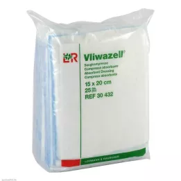 VLIWAZELL Απορροφητικές κομπρέσες μη αποστειρωμένες 15x20 cm, 25 τμχ