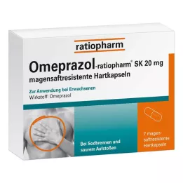OMEPRAZOL-ratiopharm SK 20 mg γαστροανθεκτικές σκληρές κάψουλες, 7 τεμ