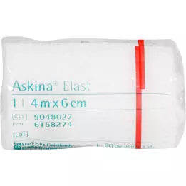 ASKINA Ελαστικός επίδεσμος 6 cmx4 m με σελοφάν, 1 τεμάχιο