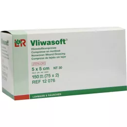 VLIWASOFT Μη υφασμένες κομπρέσες 5x5 εκ. αποστειρωμένες 4λ., 150 τεμ