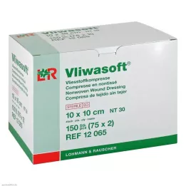 VLIWASOFT Μη υφασμένες κομπρέσες 10x10 εκ. αποστειρωμένες 4λ., 150 τεμ