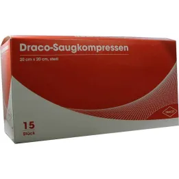 Κομπρέσες αναρρόφησης αποστειρωμένες 20x20cm Draco, 15 τεμ