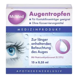 MCMED Οφθαλμικές σταγόνες πιπέτες μίας δόσης, 15X0,35 ml