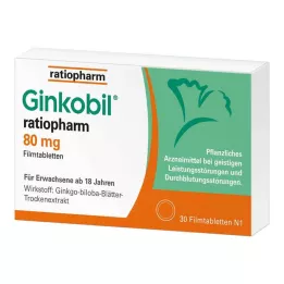 GINKOBIL-ratiopharm 80 mg επικαλυμμένα με λεπτό υμένιο δισκία, 30 τεμ
