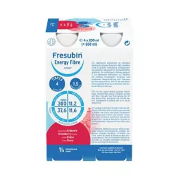 FRESUBIN ENERGY Fiber DRINK Μπουκάλι πόσης φράουλας 6X4X200 ml
