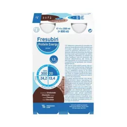 FRESUBIN PROTEIN Energy DRINK Μπουκάλι Ποτού Σοκολάτας, 4Χ200 ml