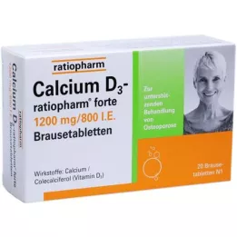 CALCIUM Αναβράζοντα δισκία D3-ratiopharm forte, 20 τεμ