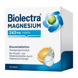BIOLECTRA Μαγνήσιο 243 mg forte αναβράζοντα δισκία Orange, 40 τεμ