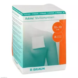 ASKINA Γάζες κομπρέσες 10x10 cm μη αποστειρωμένες 8 στρώσεις, 100 τμχ