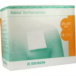 ASKINA Γάζες κομπρέσες 10x20 cm μη αποστειρωμένες 12 στρώσεις, 100 τμχ