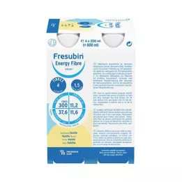FRESUBIN ENERGY Fiber DRINK Μπουκάλι πόσιμου βανίλιας, 4Χ200 ml