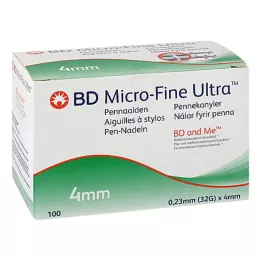 BD MICRO-FINE+ 4 βελόνες στυλό 0,23x4 mm, 100 τεμ