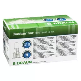 OMNICAN σωληνίσκος λεπτής πένας 31 G 0,25x6 mm, 100 τεμ