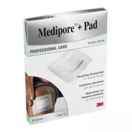MEDIPORE+Pad 3M 10x10cm 3566NP σοβάς, 5 τεμ