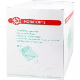 NOBATOP 8 κομπρέσες 10x10 cm αποστειρωμένες, 25X5 τεμ