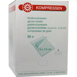 MULLKOMPRESSEN 7,5x7,5 cm αποστειρωμένο 8-way, 50X2 τεμ