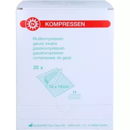 MULLKOMPRESSEN 10x10 cm αποστειρωμένο 16 δρόμων, 35X2 τεμ