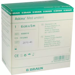 ASKINA Med επίθεμα τραυμάτων 6 cmx5 m μη αποστειρωμένο, 1 τεμάχιο