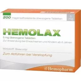HEMOLAX 5 mg εντερική αντοχή. επικαλυμμένα δισκία, 200 τεμ
