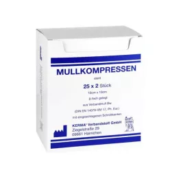 MULLKOMPRESSEN 10x10 cm αποστειρωμένο 8πλάσιο BW, 25X2 τεμ