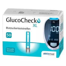GLUCOCHECK XL Ταινίες μέτρησης γλυκόζης αίματος, 50 τεμ