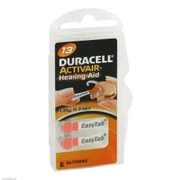 Μπαταρίες για ακουστικά βαρηκοΐας Duracell 13, 6 τεμ
