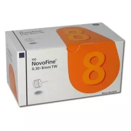 NOVOFINE 8 κάνουλες 0,30x8 mm λεπτό τοίχωμα 30 G, 100 τμχ