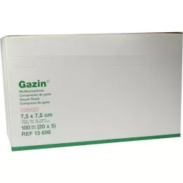 GAZIN Γάζα 7,5x7,5 εκ. αποστειρωμένη 12-φυλλη μεσαία, 20X5 τεμ