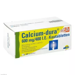 CALCIUM DURA Vit D3 600 mg/400 I.E μασώμενα δισκία, 120 τεμ