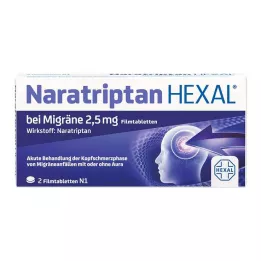 NARATRIPTAN HEXAL για ημικρανία 2,5 mg επικαλυμμένα με λεπτό υμένιο δισκία, 2 τεμ
