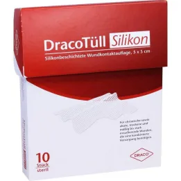 Dracotull Sil.5x5 cm έλεγχος τραύματος ανθεκτικός στη σιλικόνη.Έκδοση, 10 τεμ