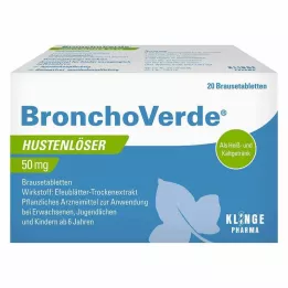 BRONCHOVERDE Cough Expectorant 50 mg Αναβράζοντα Δισκία, 20 τεμ