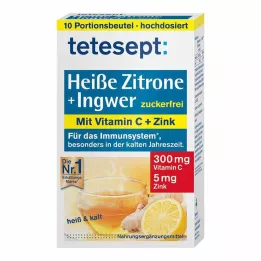 TETESEPT ζεστό λεμόνι με τζίντζερ σε σκόνη χωρίς ζάχαρη, 10Χ3 γρ