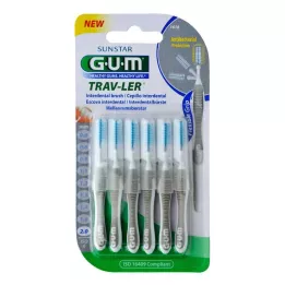 GUM TRAV-LER 2,0 mm κερί γκρι μεσοδόντιο + 6 καπάκια, 6 τεμ