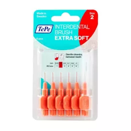 TEPE Μεσοδόντιο βουρτσάκι x-soft 0,5mm ISO 2 κόκκινο, 6 τεμ