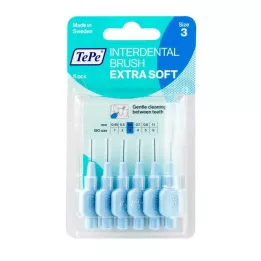 TEPE Μεσοδόντιο βουρτσάκι x-soft 0,6mm ISO 3 μπλε, 6 τεμ