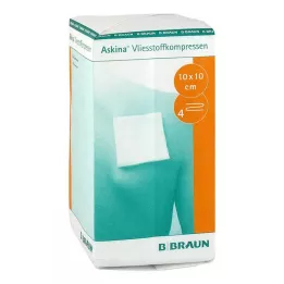 ASKINA Μη υφασμένη κομπρέσα 10x10 cm μη αποστειρωμένη 4 στρώσεις, 100 τμχ