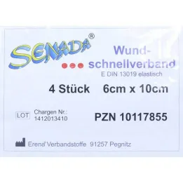 Επίδεσμος γρήγορης πληγής Senada 6x10 cm, 4 τεμ