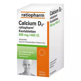 CALCIUM Μασώμενα δισκία D3-ratiopharm, 100 τεμ