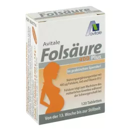 FOLSÄURE 400 Plus B12+Iodine Tablets, 120 τεμ