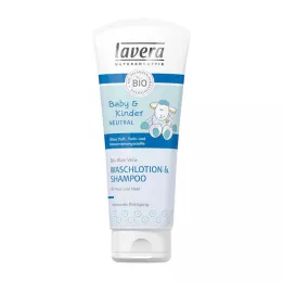 LAVERA Baby & Παιδική ευαίσθητη λοσιόν πλυσίματος&Σαμπουάν, 200 ml