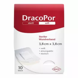 DRACOPOR Επίδεσμος τραυμάτων 3,8x3,8 cm αποστειρωμένος, 10 τεμ