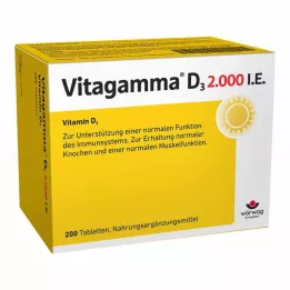 VITAGAMMA D3 2.000 IU Vitamin D3 NEM Δισκία, 200 τεμ
